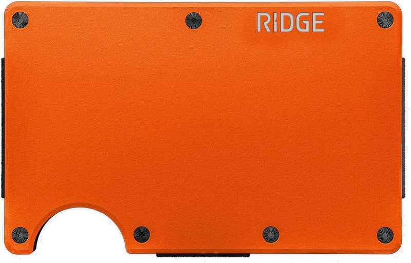 The Ridge محفظة ريدج للرجال - محفظة مدمجة نحيفة وعصرية وحامل بطاقات، محفظة جيب أمامية محمية من RFID للرجال مع حزام نقدي مدمج (برتقالي بيسكامب) - Image 1